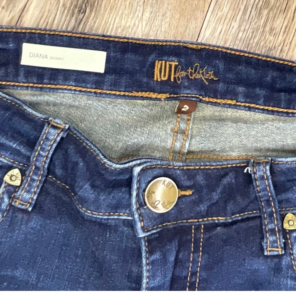 Kut from the Kloth Diana Skinny Jeans Dark Wash Denim KP4880ME1N Size 2